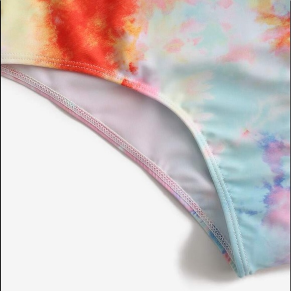 Boho Tie Dye Cut Out Monokini One Piece Swimsuit NEW - Picture 5 of 7